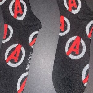Marvel Black and Red Avengers Logo Socks